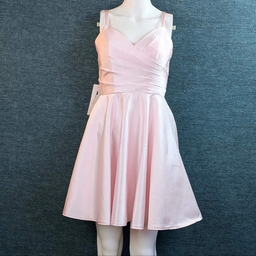 For Kitty Rescue! Pink Satin Homecoming/Prom Dress - Picture 5 of 11